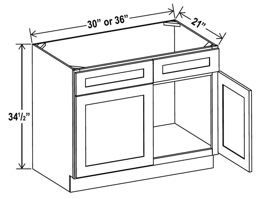 Vanity Sink Base Double Door False Drawer AX-CAB VSB30