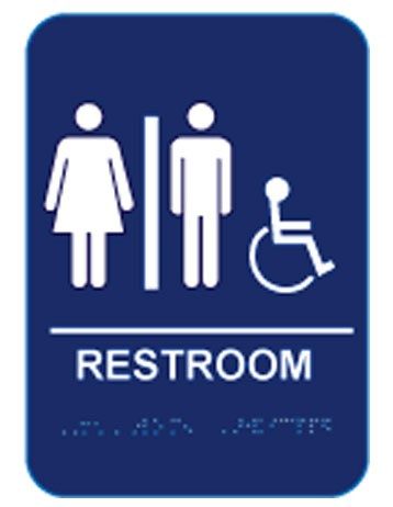 Unisex Restroom with Braille Pictogram AX-DHA-1240
