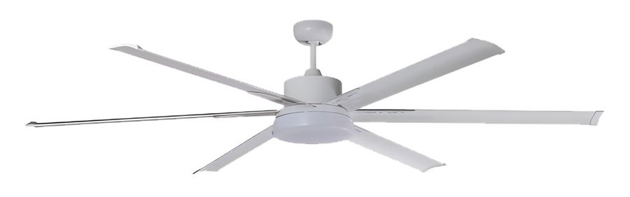 72” or 84” 6-Blade Industrial Fan with LED Light Kit AXCF9650-72-WH-WH