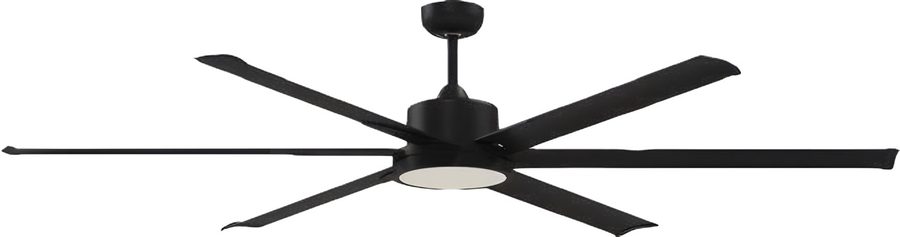 52”, or 72” 6-Blade Industrial Fan with LED Light Kit AXCF9662-72-BK-BK